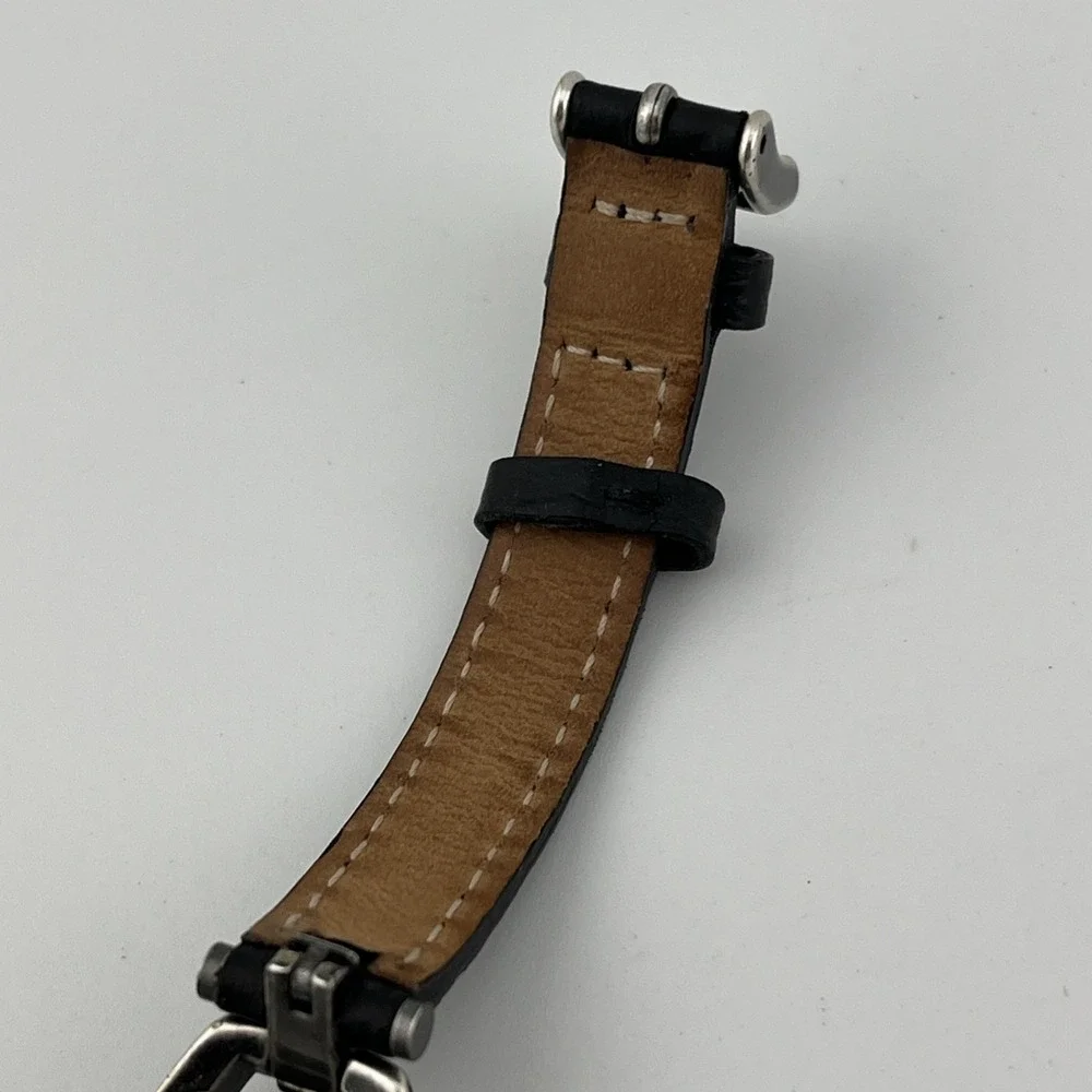 Eddie Bauer Watch Women 23mm Case Black Leather Band V8V181- New‎ Battery